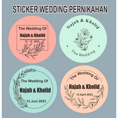 Jual Stiker Label Wedding Bulat Custom Nama Print Stiker Souvenir