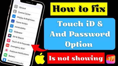 How To Fix Touch Id Passcode Option Is Not Showing In My Setting App