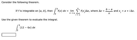 Solved Consider The Following Theorem If F Is Integrable On Chegg