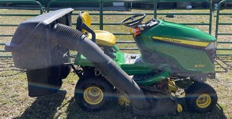 John Deere X Riding Lawn Tractor W Double Bagger Has Hours