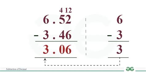 Subtraction Of Decimal Geeksforgeeks