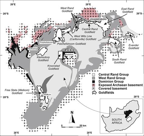 Schematic Geological Map Of The Witwatersrand Basin With Ventersdorp