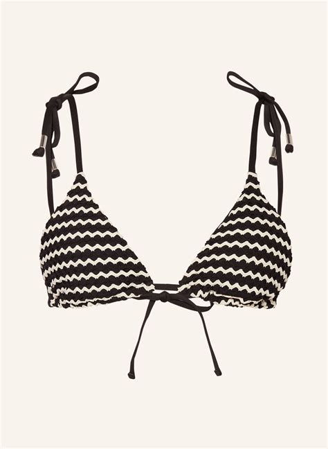 Seafolly Triangel Bikini Top Mesh Effect In Schwarz Weiss