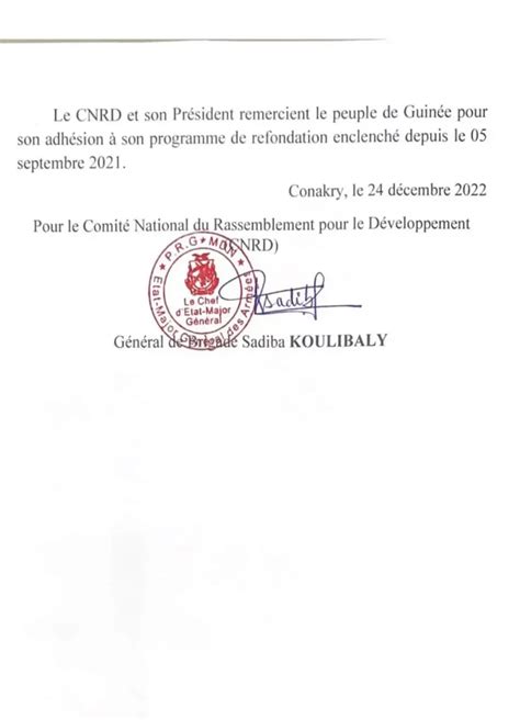 Transition en Guinée la junte militaire met en garde les