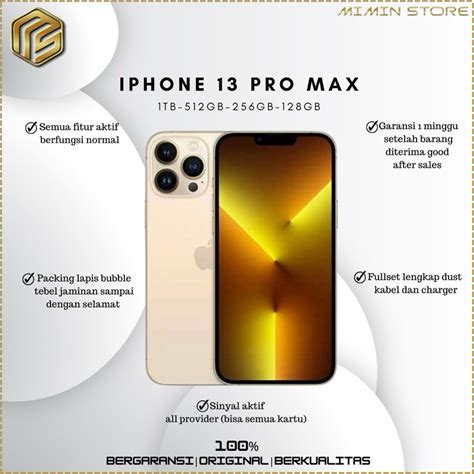 Jual IPhone 13 Pro Max 512GB 256GB 128GB Fullset Second Mulus Likenew