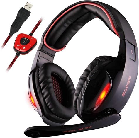 Sades SA902 Gaming Headset USB 7 1 estéreo con cable Auriculares para