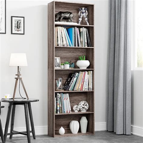 Homfa Universal 6 Shelf Bookcase 709h Free Standing Bookshelf Display