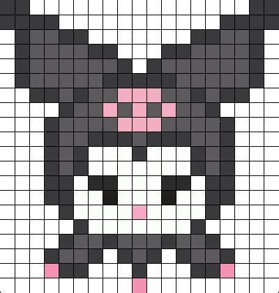 Kuromi Perler Bead Pattern