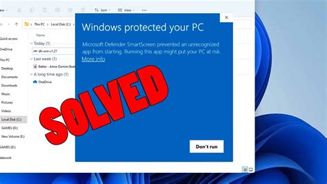 Windows Protected Your Pc Microsoft Defender Smartscreen Prevented An