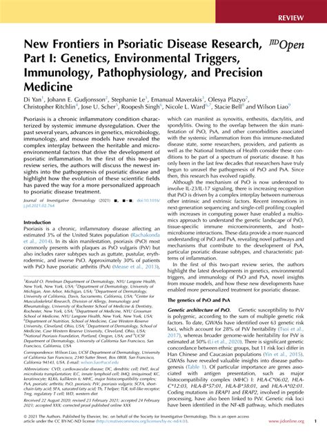 Pdf New Frontiers In Psoriatic Disease Research Part I Genetics