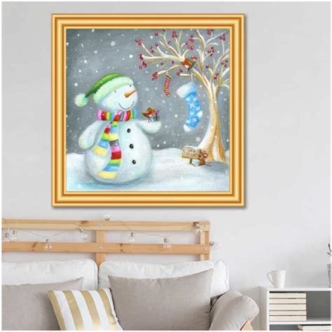 D Diamond Painting Bonhomme De Neige De No L Diy Broderie Diamant Kit