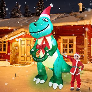 Amazon TURNMEON 10 Ft Tall Christmas Inflatables Dinosaur Outdoor