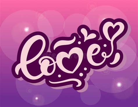 Love Hand Drawn Lettering Stock Illustration Illustration Of T