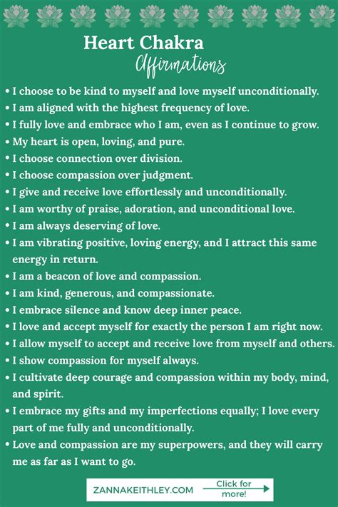 40 Heart Chakra Affirmations For Unconditional Love Zanna Keithley