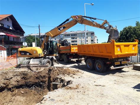 ISKOP RUŠENJE ŠUTA PRIPREMA ASFALTIRANJE ŠLJUNAK KAMEN PIJESAK ZEMLJA