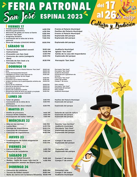 Feria Patronal San Jos Espinal Cartelera Oficial