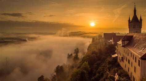 sonnenaufgang mit fruehnebel bad wimpfen und das neckartal bad wimpfen