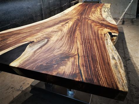 Black Acacia Wood Live Edge Table X Inches Ltj Arbor