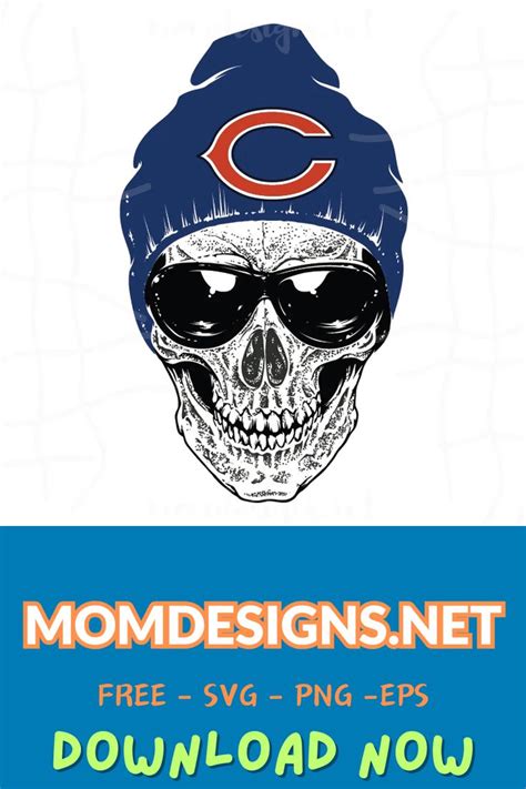 Skull Chicago Bears Logo Clipart Svg Png Dxf Eps Digital Files Logo