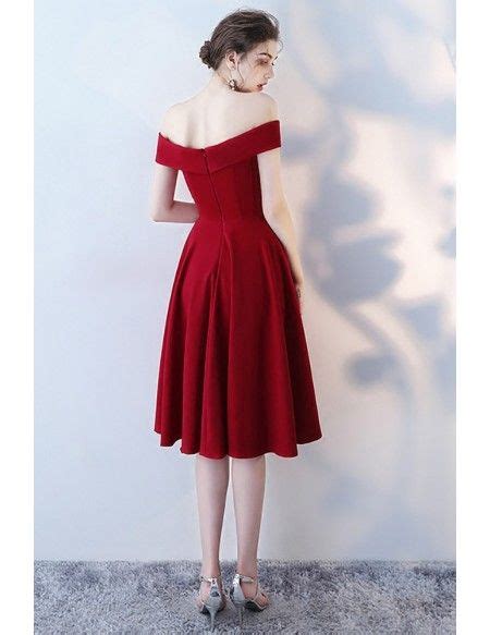 Burgundy Red Off Shoulder Homecoming Party Dress Htx86089 Gemgrace