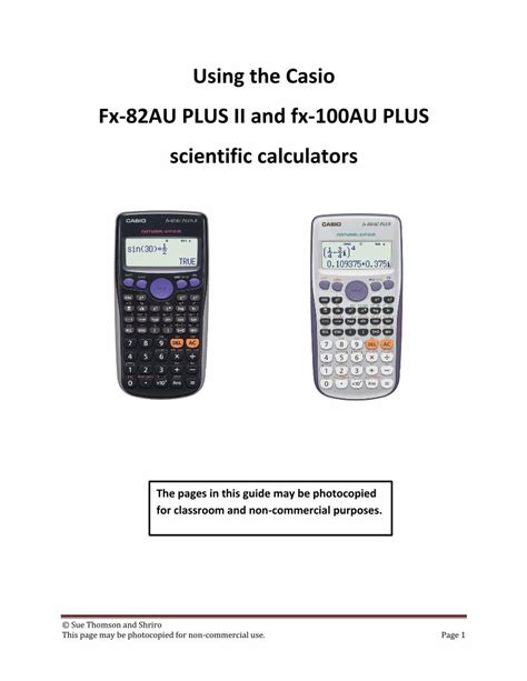 Pdf Using The Casio Fx Au Plus Ii And Fx Au Plus