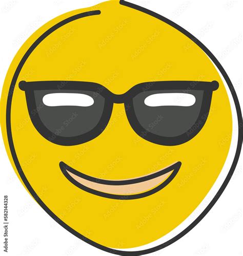 Vektorová grafika High quality emoticon with sunglasses Emoji vector