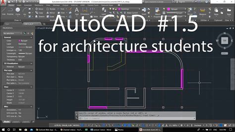 Autocad Tutorial For Architecture Students Classwork Youtube