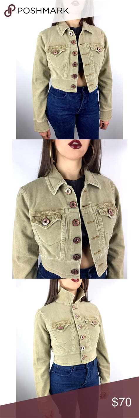 S Cropped Corduroy Z Cavaricci Jacket Pink Denim Jacket Vintage