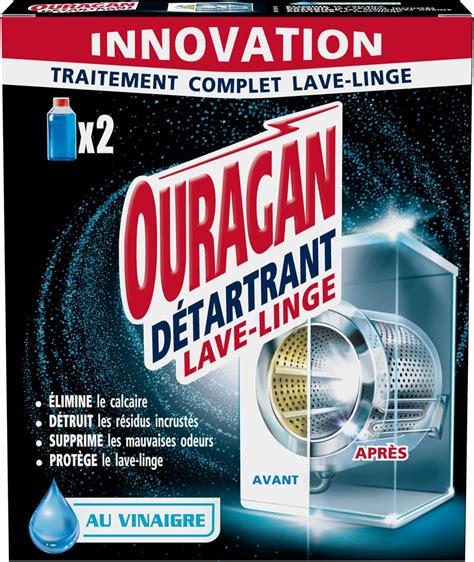 Ouragan Détartrant au Vinaigre Lave Linge 2 x 250 ml Amazon fr Gros