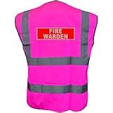 Newear Pink High Visibility Reflective Fire Warden Text Hi Viz Vest Vis