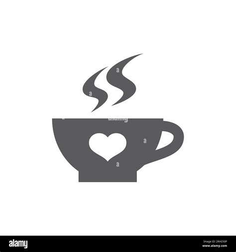 Coffee Or Tea Cup With Heart Vector Icon Hot Mug Filled Symbol Stock