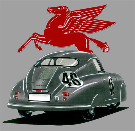 Porsche 356 Sl Coupe Gmund 1951 Pegasus Drawing By Vladyslav