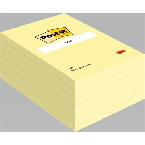 Notes Post It Grand Format 102 X 152 Mm Uni Jaune Pas Cher