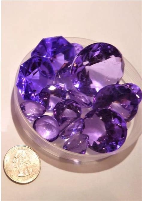 80 Unique Jumbo And Assorted Sizes Lavender Gems Vase Fillers For Centerpieces To Float Gems