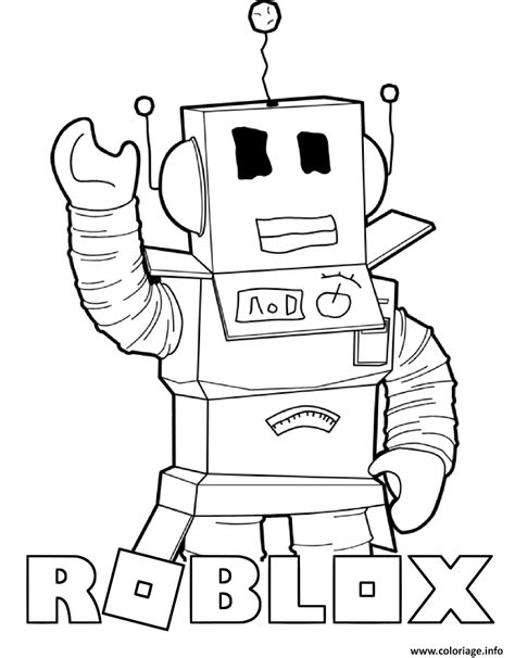 Coloriage Robot Saying Hi From Roblox Dessin Roblox à Imprimer