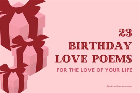 23 Birthday Love Poems For The Love of Your Life | Poems and Occasions