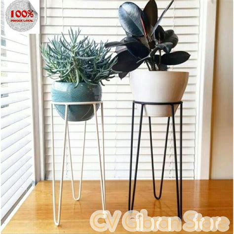 Jual 20X30cm Rak Bunga Besi Minimalis Standing Pot Tatakan 1 Dudukan