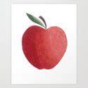 Red Apple Sketch Art Print by Tra Wright Knox | Society6