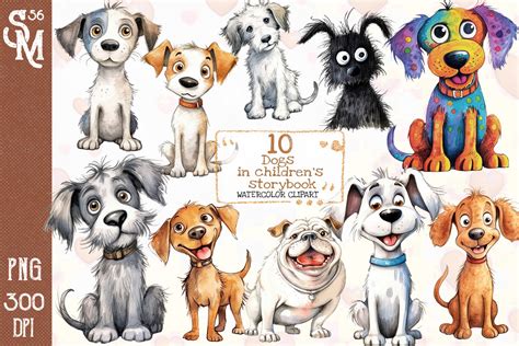 Dogs In Childrens Storybook Clipart Png Graphic By Stevenmunoz56