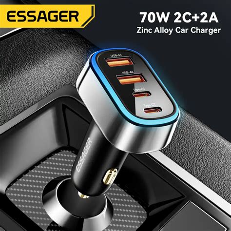 Essager F Series W Ports Usb A Usb C Quick Car Phone Charger