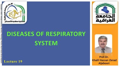 Lecture 19 Diseases Of Respiratory System Ppt