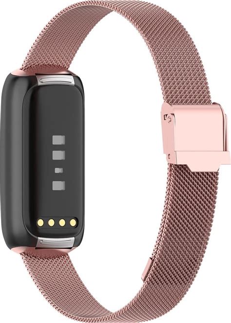 Fitbit Luxe Bandje Milanese Bandje Met Klemsluiting Ros Goud By