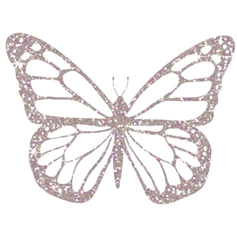 Plata Mariposa Brillantina En Transparente Antecedentes Mariposa Icono