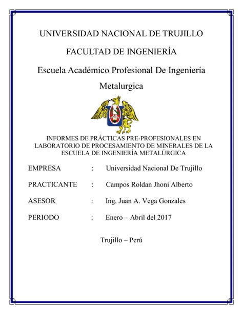 Pdf Escuela Academico Profesional De Ingenieria Metalurgica Compress