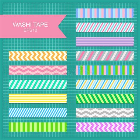 Colección Del Vector De Tiras Modeladas De La Cinta De Washi