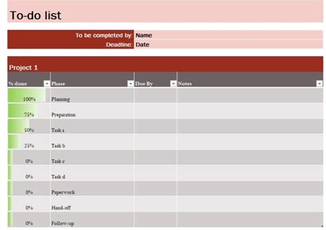 To-Do List Template In Excel (Download.xlsx)