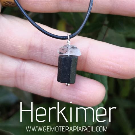 Colgante TURMALINA y DIAMANTE HERKIMER Gemoterapia Fácil Tienda de