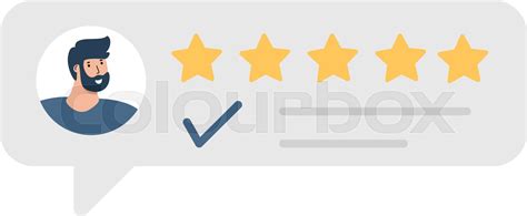 Man Satisfied Customer Give Rating 5 Stars People Feedback Vector