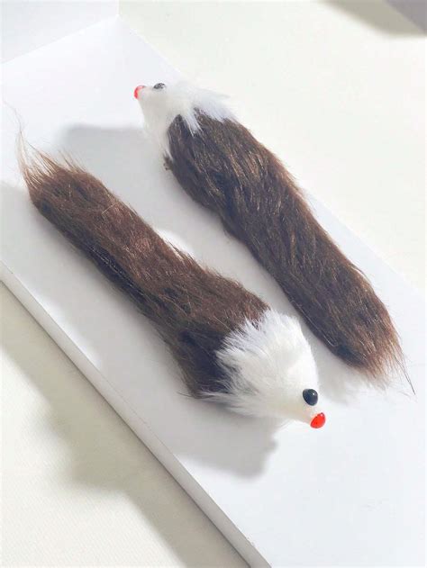 1 souris en peluche à longue queue jouet pour chat souris simulée et