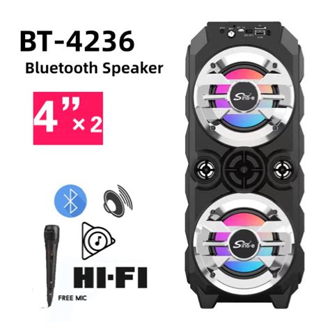 Portable Wireless Bluetooth Speaker With Mic Stereo Dual Kts